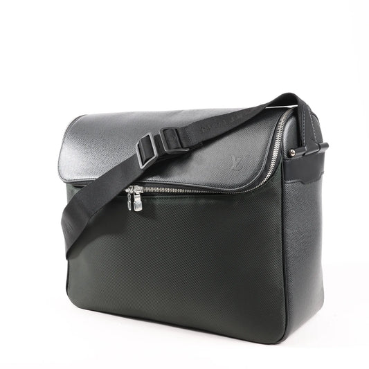 Louis Vuitton Taiga Taimyr Messenger Crossbody Bag in Black M30862
