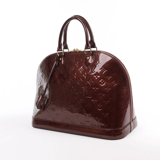 Louis Vuitton Vernis Alma GM Handbag in Burgundy M91687