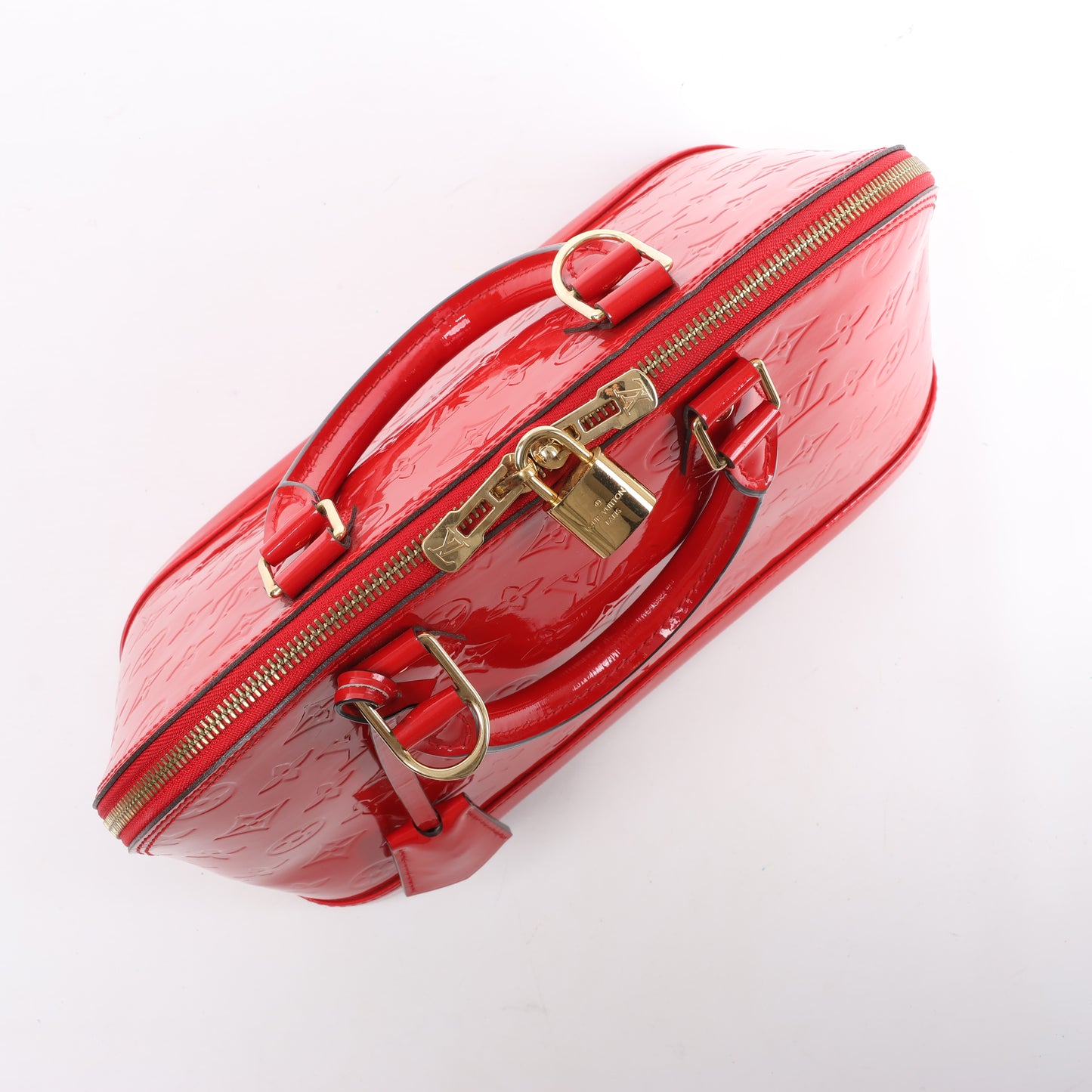 LOUIS VUITTON Vernis Alma PM Handbag in Red M90096
