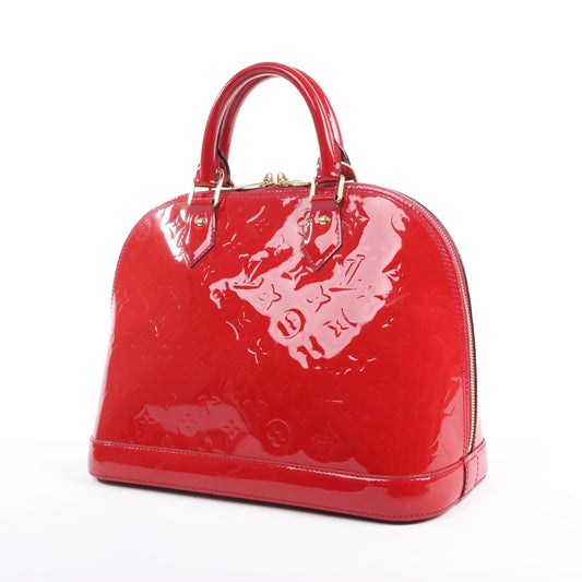 Sac à main LOUIS VUITTON Vernis Alma PM en rouge M91770