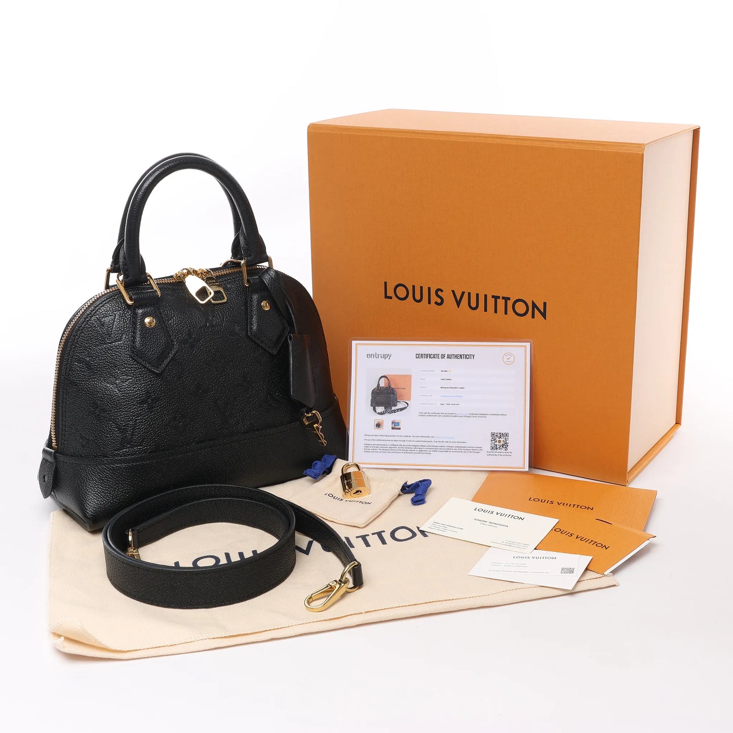 Louis Vuitton Monogram Empreinte Alma BB 2Way Handbag in Black M44829