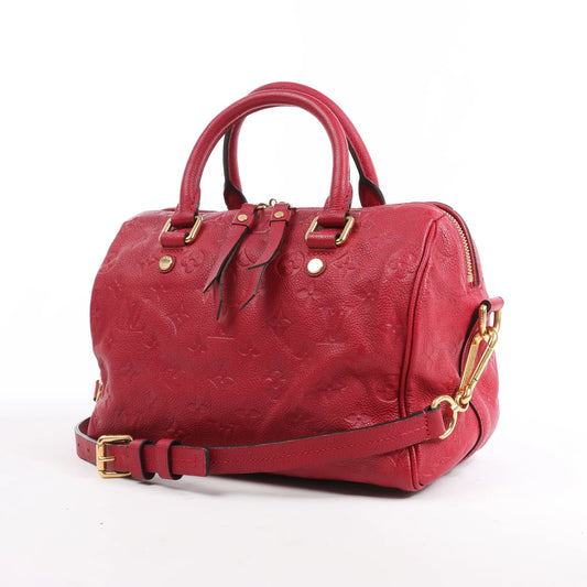 Louis Vuitton Monogram Empreinte Speedy 25 Bandoulière 2Way Handbag in Red M40827
