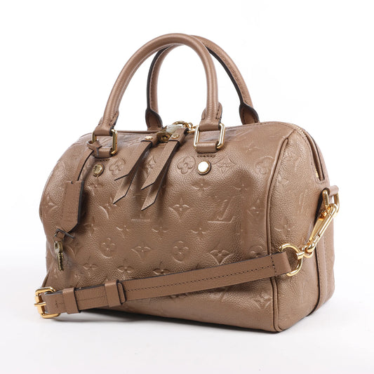 Louis Vuitton Monogram Empreinte Speedy 25 Bandoulière 2Way Handbag in Beige M41019
