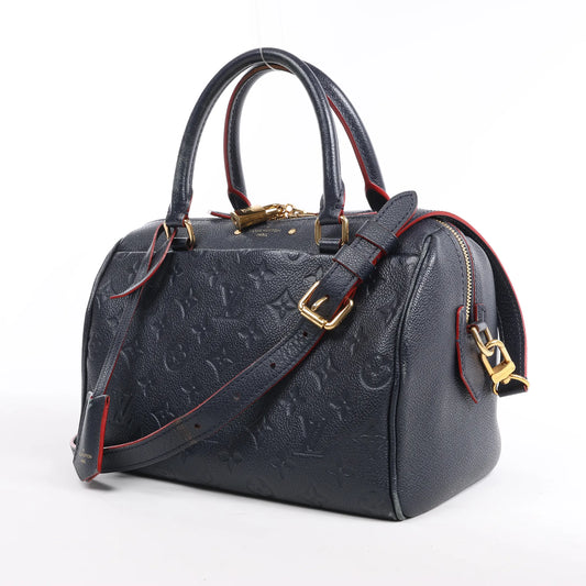Louis Vuitton Monogram Empreinte Speedy 25 Bandoulière 2Way Sac à main en bleu marine M43501