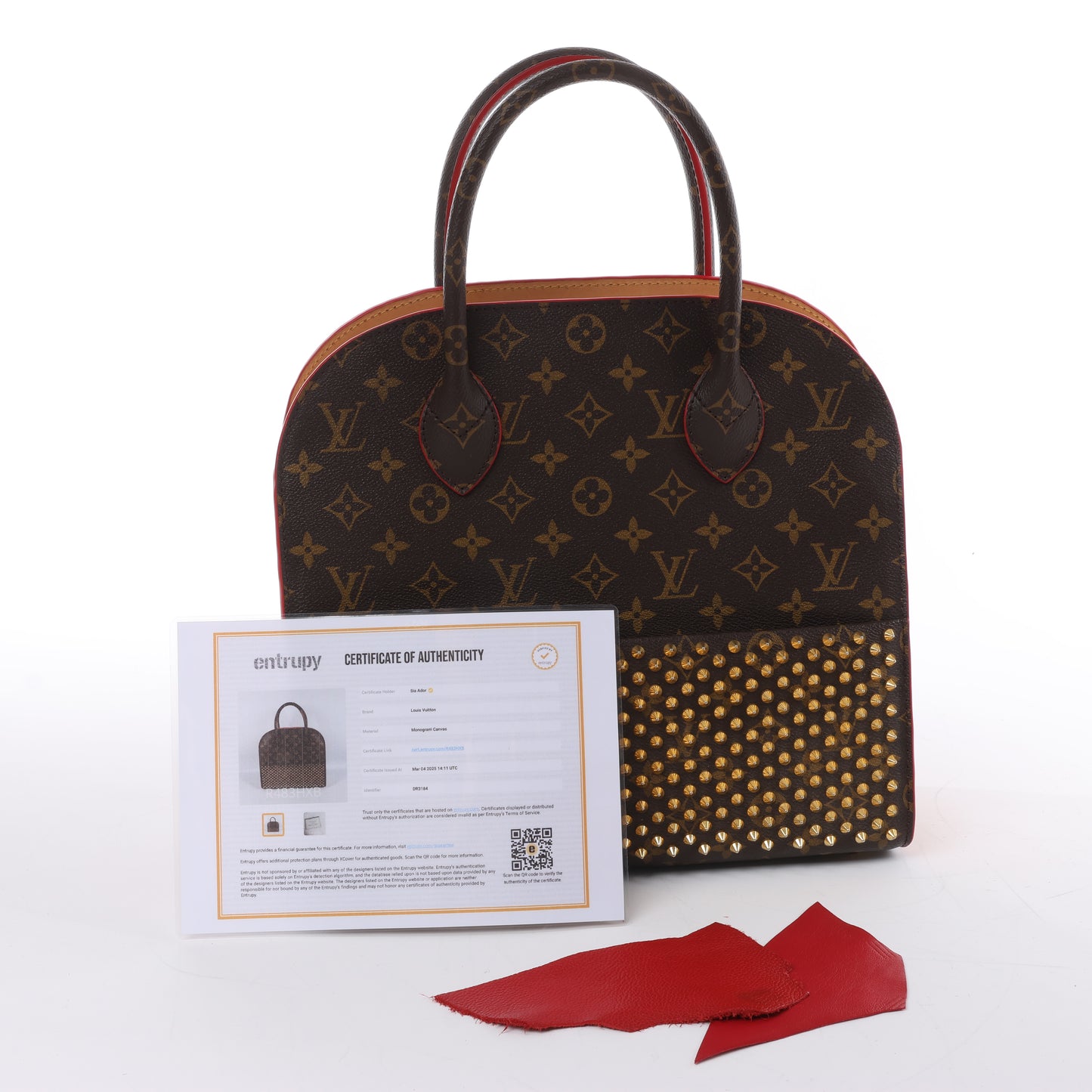 Sac à main Louis Vuitton x Christian Louboutin Monogram Iconoclast marron et rouge M41234