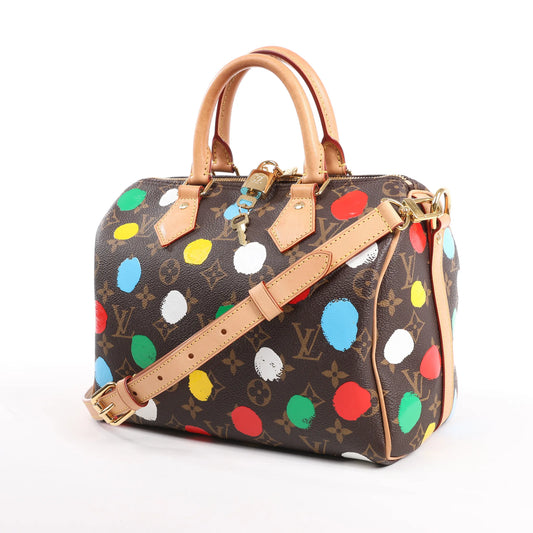 Louis Vuitton x Yayoi Kusama Monogram Speedy Bandoulière 25 in Braun M46433