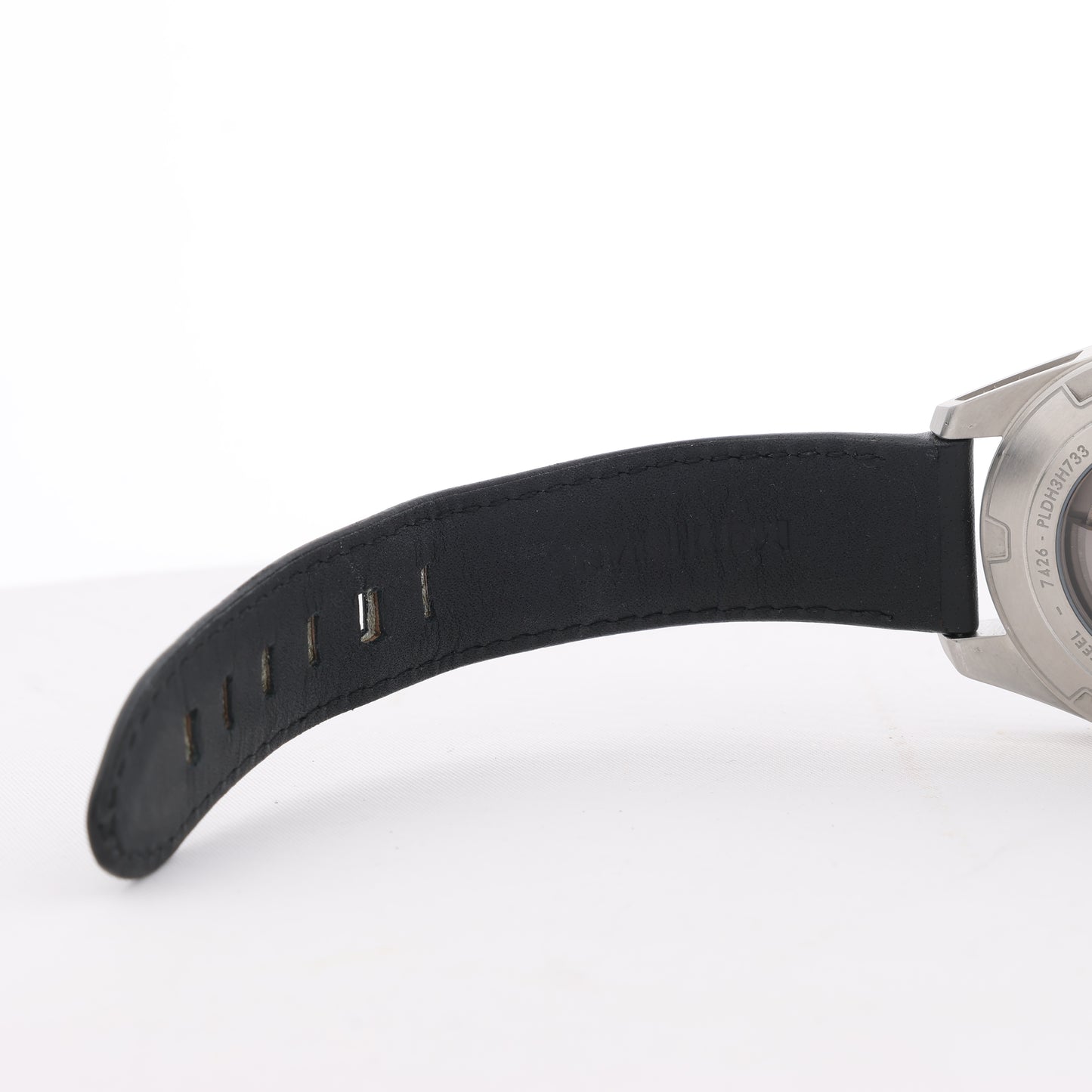 Montblanc Timewalker 7426 PLDH3H733 SS & Leather AT Black Dial Watch