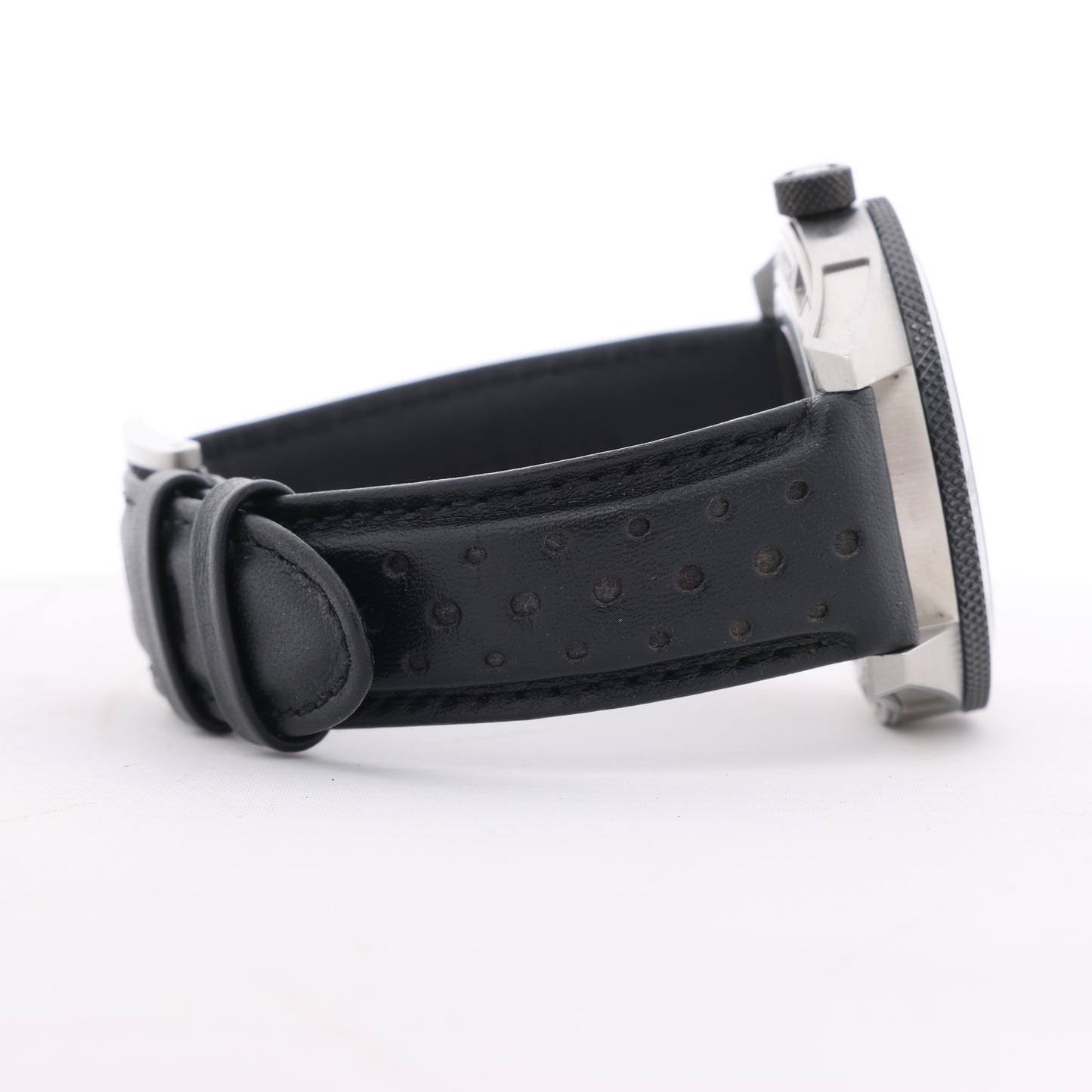 Montblanc Timewalker 7426 PLDH3H733 SS & Leather AT Black Dial Watch