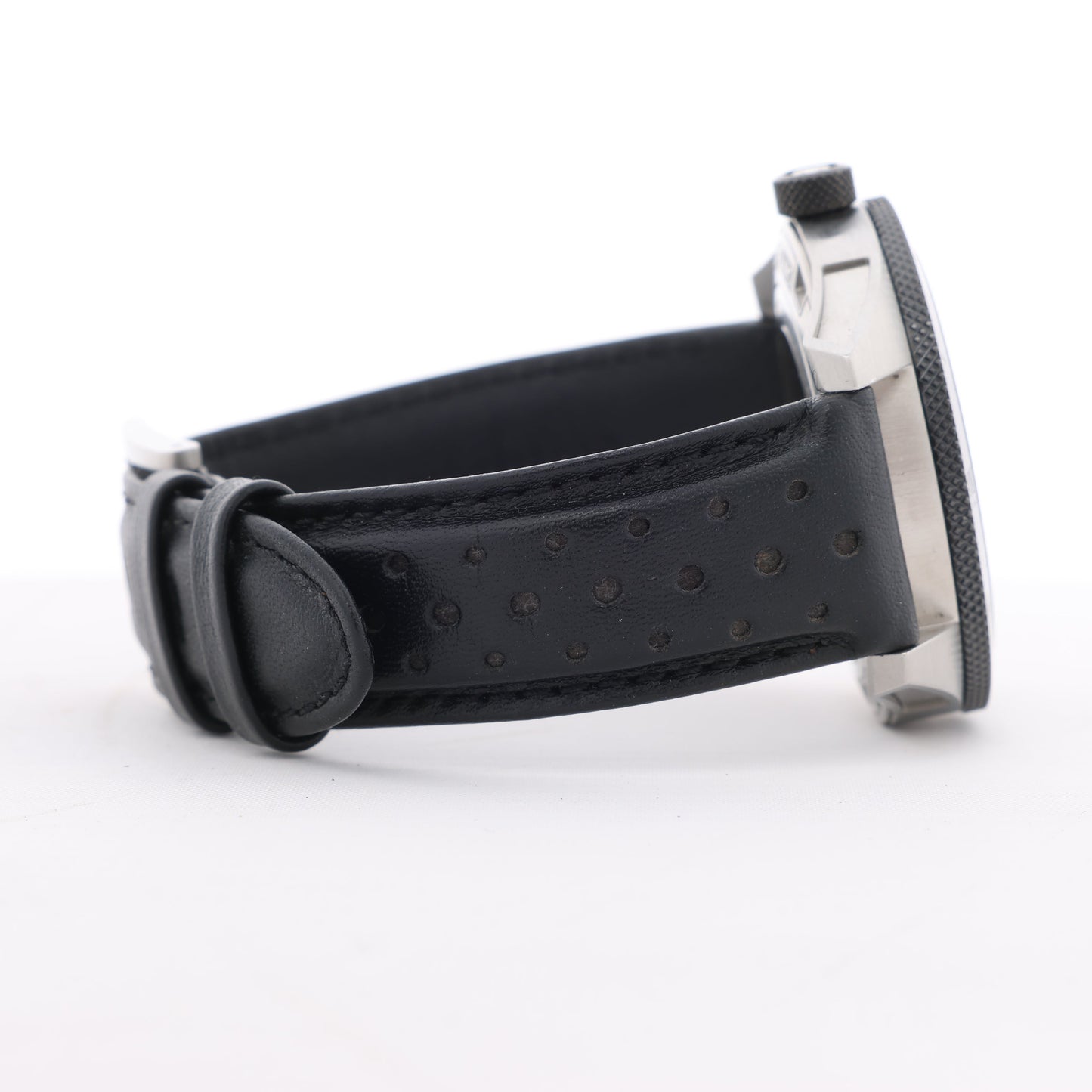 Montblanc Timewalker 7426 PLDH3H733 SS & Leather AT Black Dial Watch