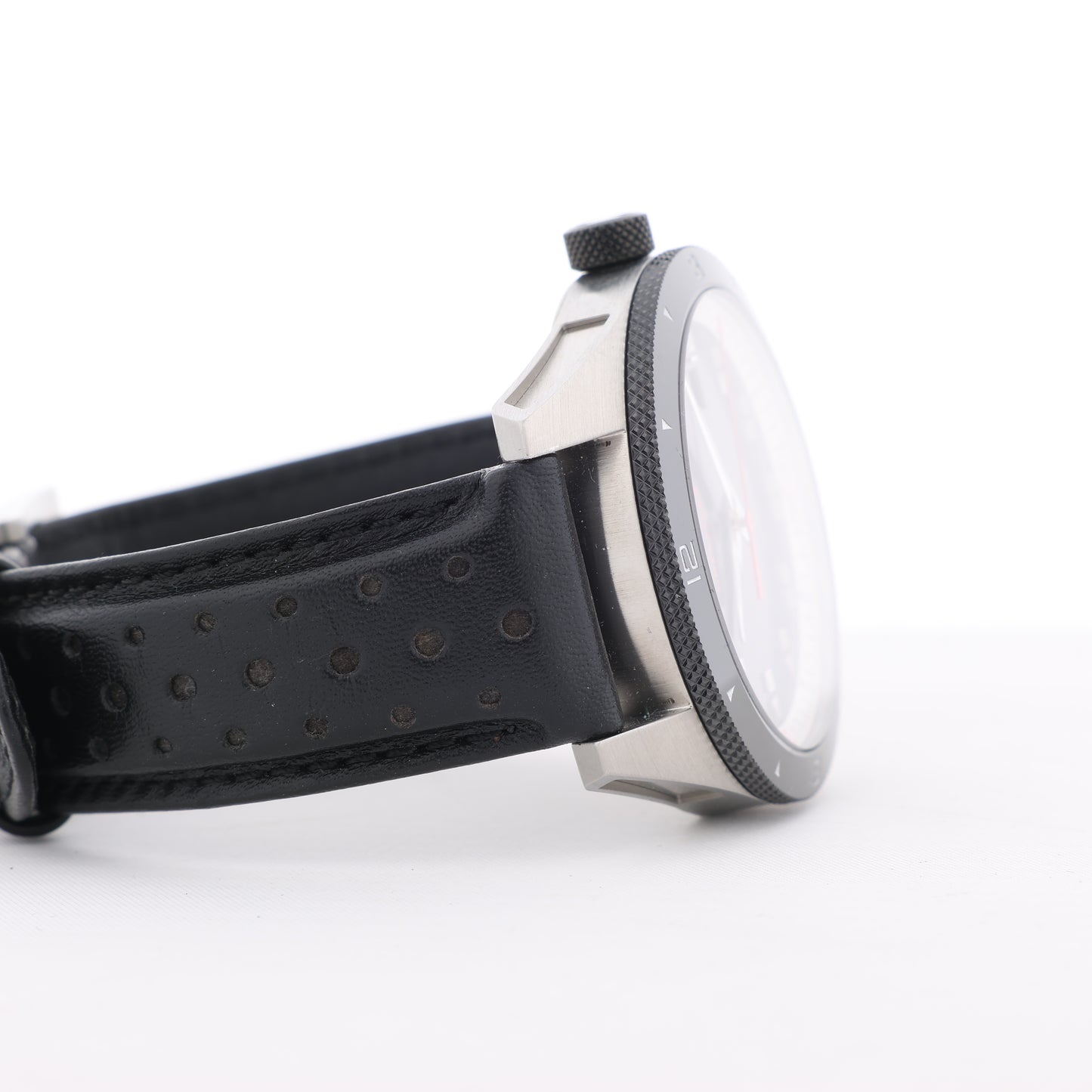 Montblanc Timewalker 7426 PLDH3H733 SS & Leather AT Black Dial Watch