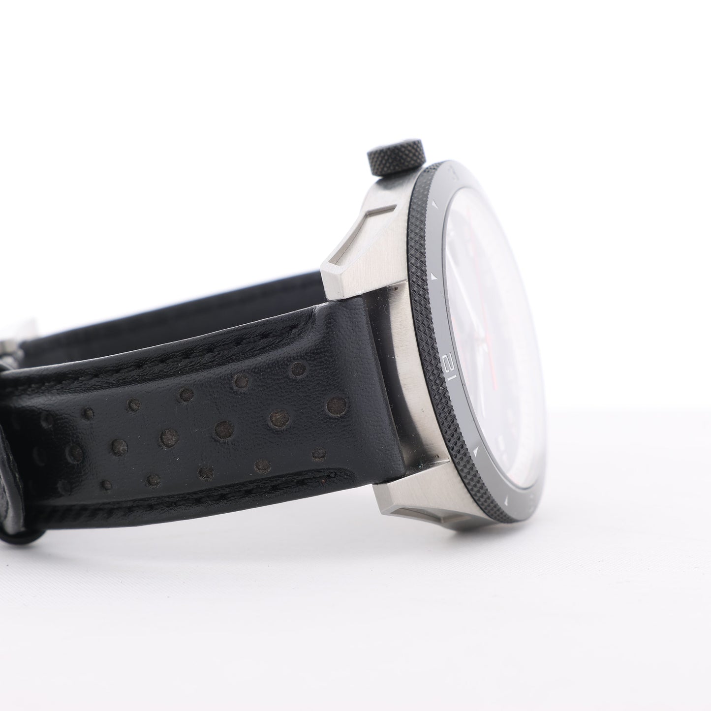 Montblanc Timewalker 7426 PLDH3H733 SS & Leather AT Black Dial Watch