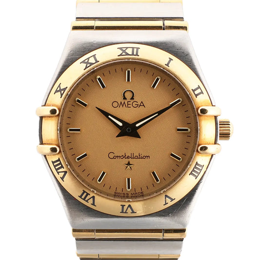 Omega Constellation 1262.10.00 SS YG QZ Watch with Gold Dial
