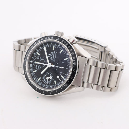 Omega Speedmaster 3520.50 55660822 SS SS AT Uhr mit schwarzem Zifferblatt