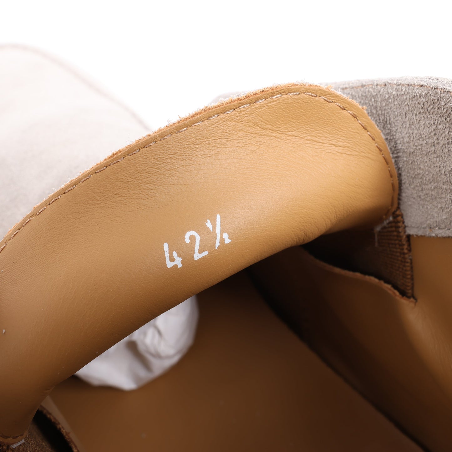 PINI PARMA Slipper aus Wildleder in Hellgrau, Größe 42,5 EU