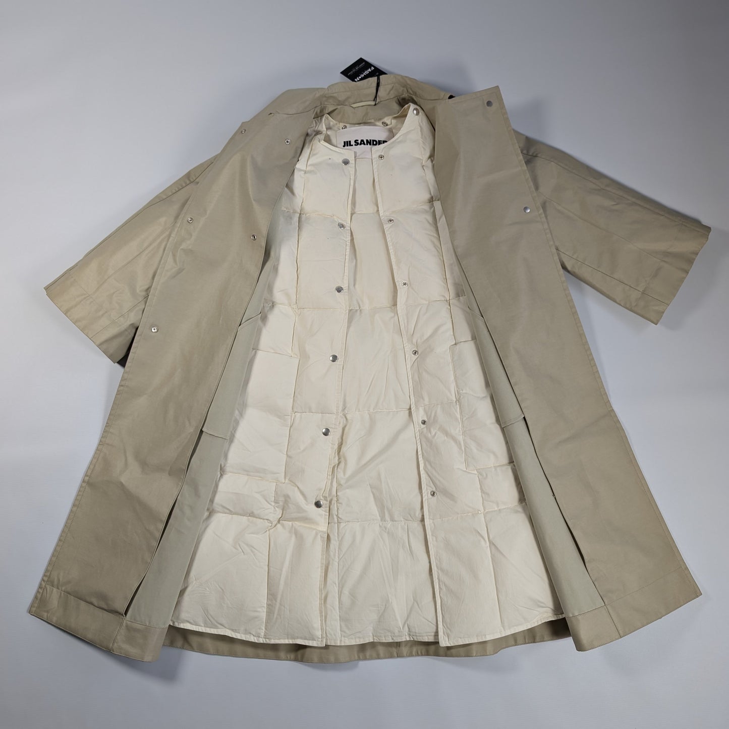 Jil Sander Beige Double-Layer Coat, Size 36
