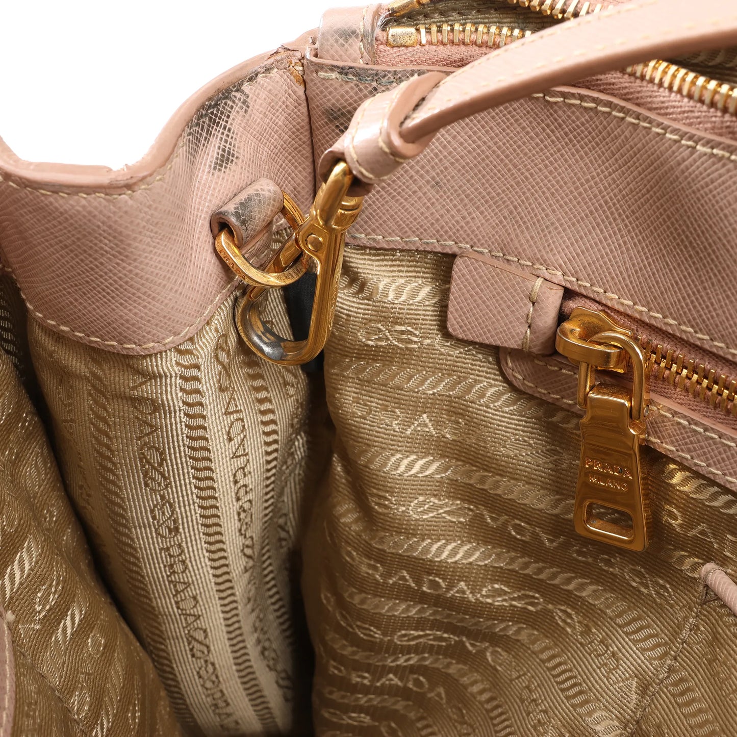 Prada Galleria Saffiano Lux Leder-Handtasche (2-in-1) in Rosa