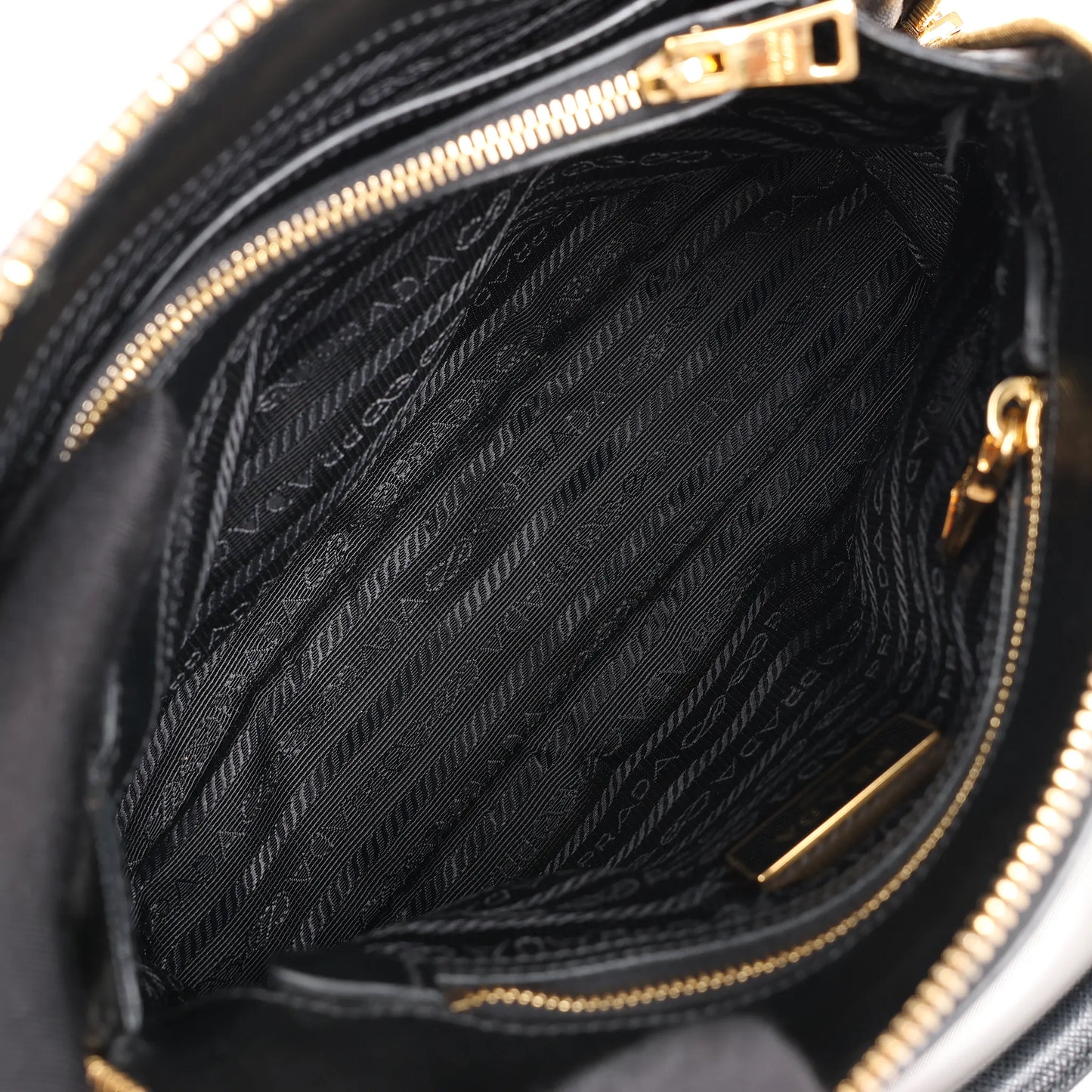 Prada Promenade Saffiano Lux Leather 2Way Handbag in Black