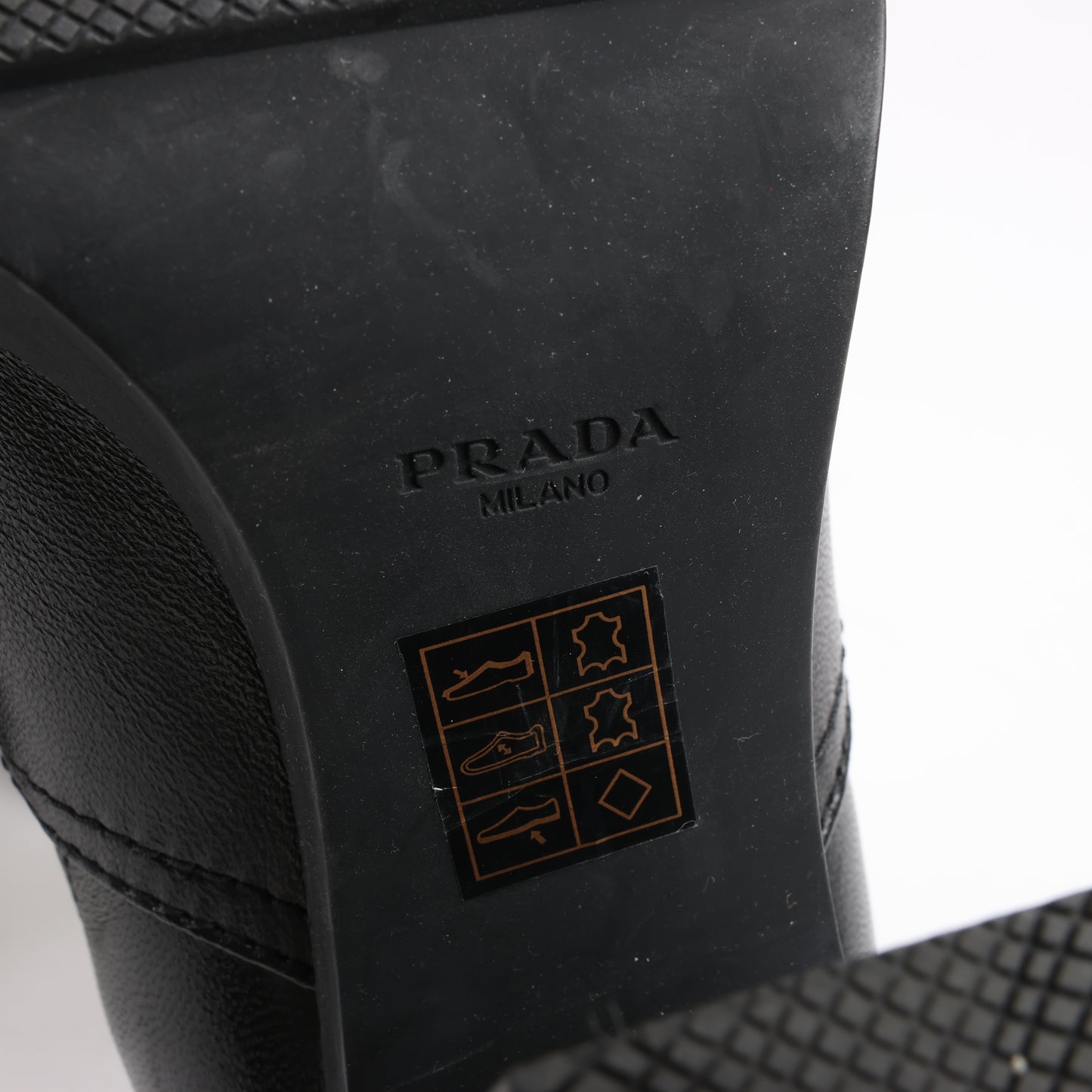 Prada Sport Leather Side Gore Ankle Boots in Black 3TP022, Size 38 EU