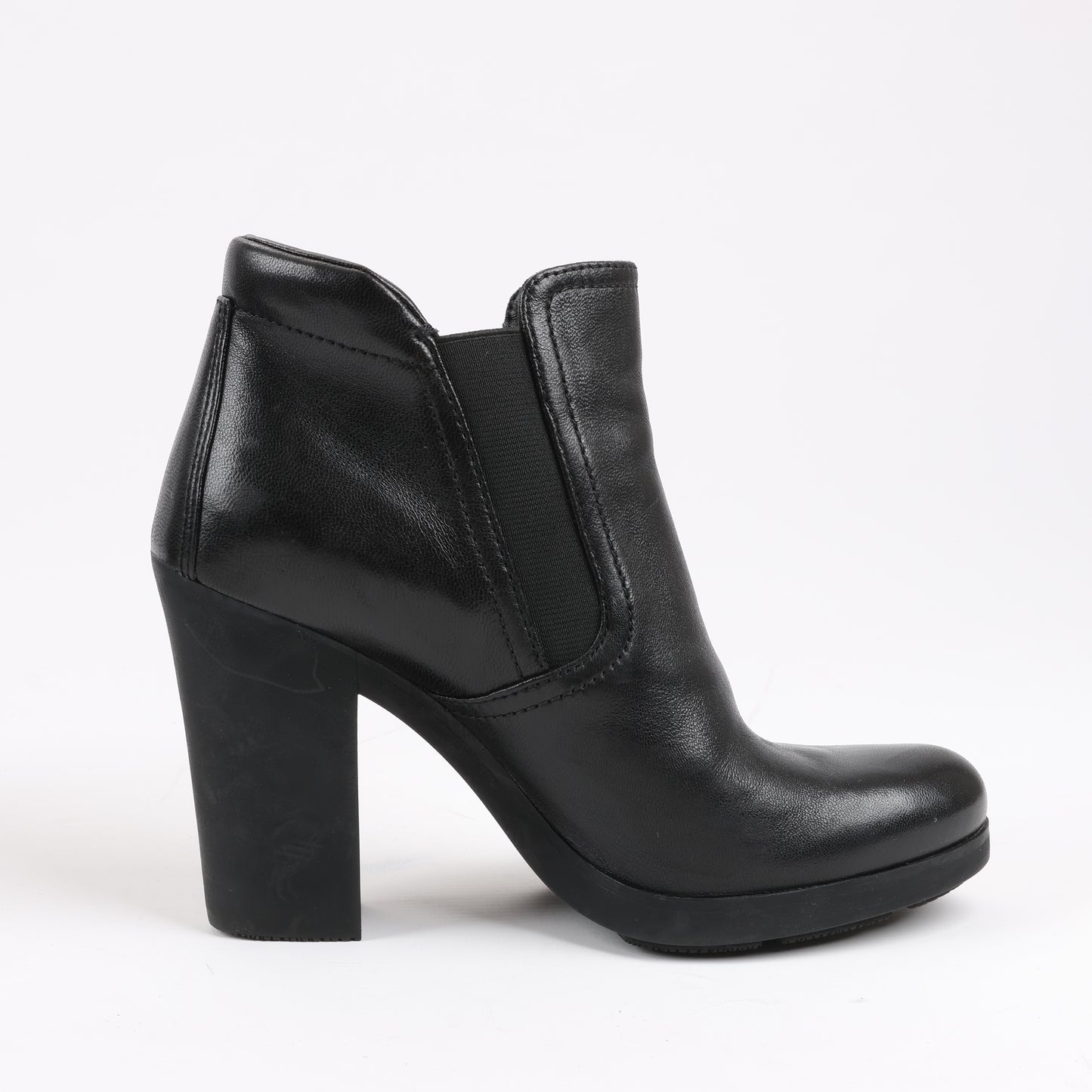 Prada Sport Leather Side Gore Ankle Boots in Black 3TP022, Size 38 EU