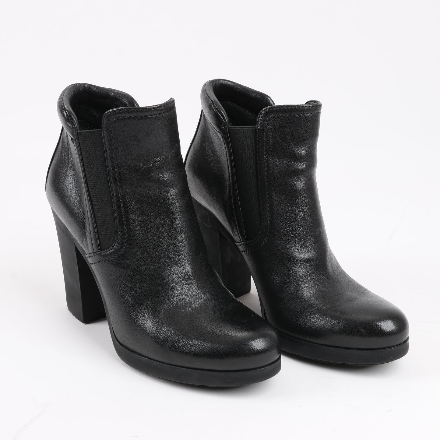 Prada Sport Leather Side Gore Ankle Boots in Black 3TP022, Size 38 EU