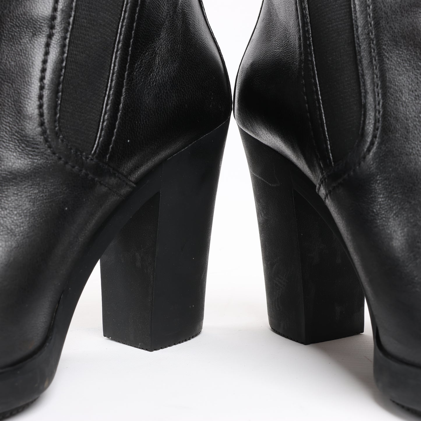 Prada Sport Leather Side Gore Ankle Boots in Black 3TP022, Size 38 EU