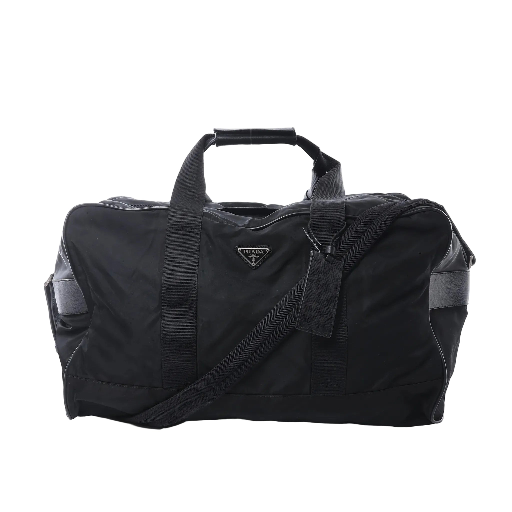 プラダ　ボストンバッグ　V70 ブラック Prada V70 Tessuto Nylon & Leather 2Way Boston Bag Black – Fashion Fox