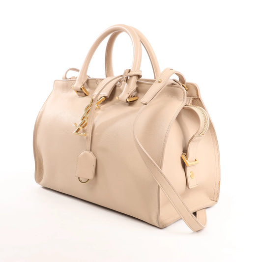 Saint Laurent Paris Baby Cabas Leather 2Way Handbag in Beige 394461