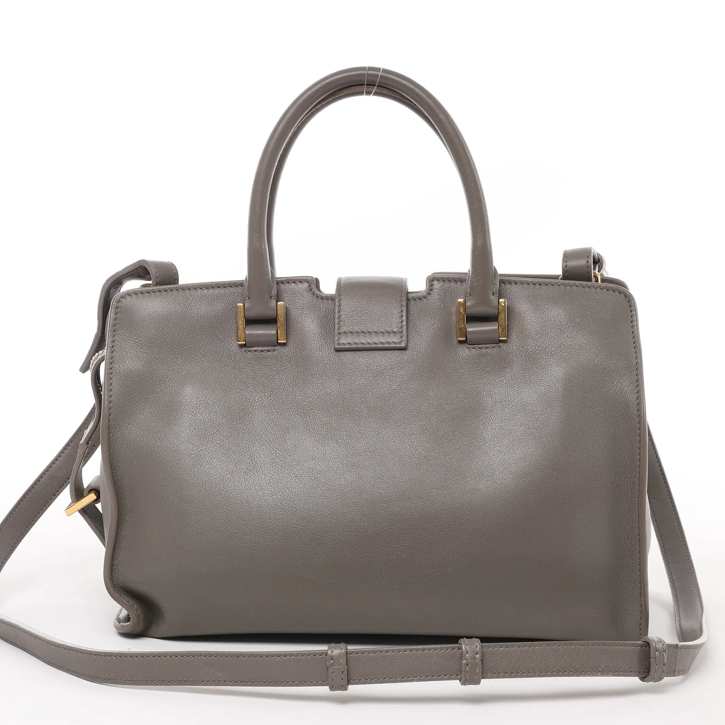 Saint Laurent Paris Baby Cabas 2-Wege-Handtasche aus Leder in Grau 424868