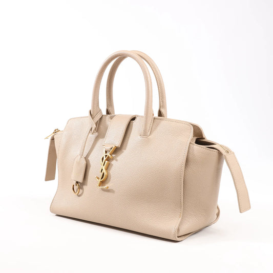 Saint Laurent Paris Downtown Cabas Leather & Suede 2Way Handbag in Beige 635346