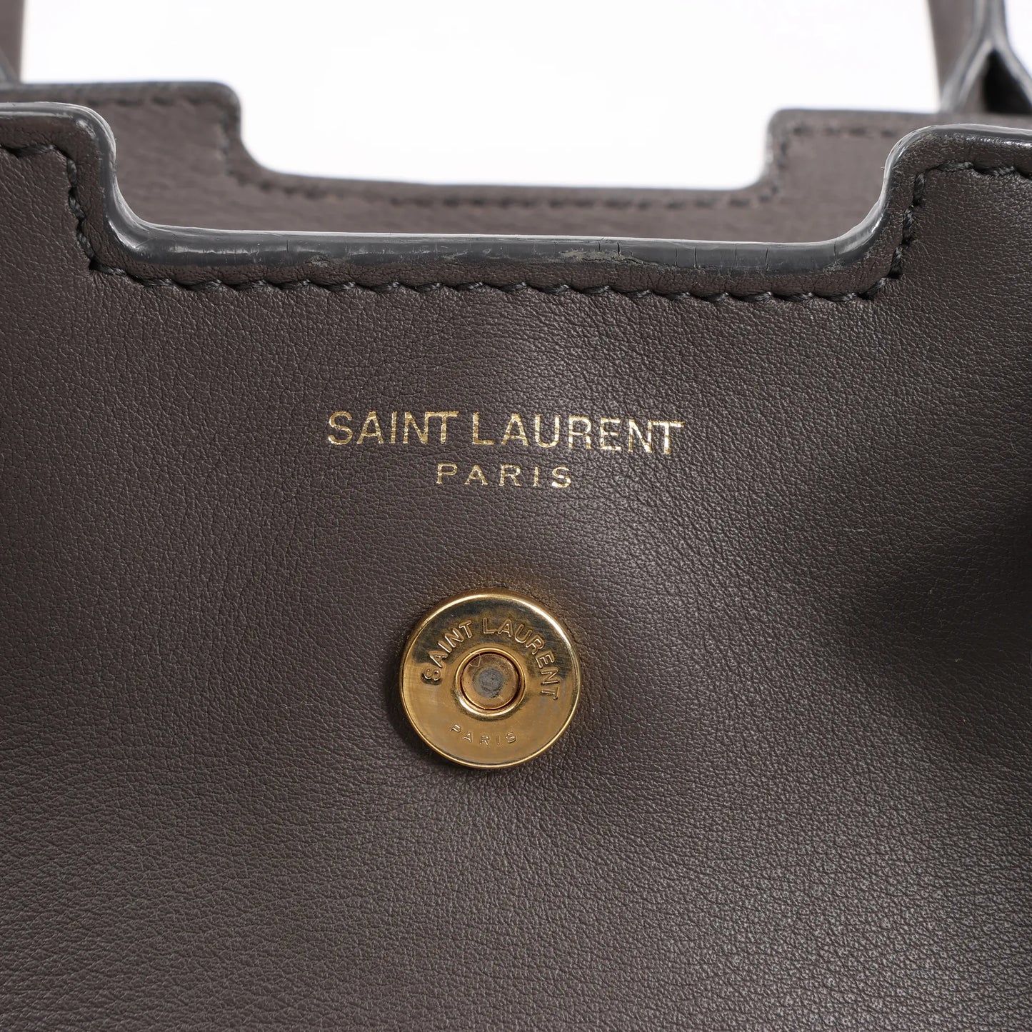 Saint Laurent Paris Downtown Cabas Leather 2Way Handbag in Gray 436834