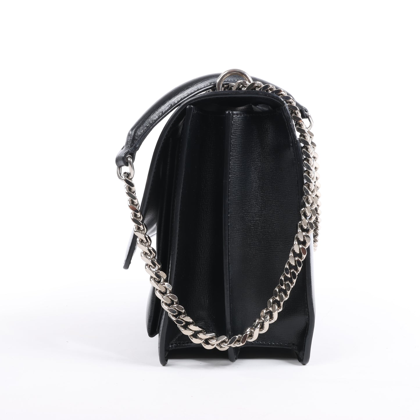 Saint Laurent Paris Medium Sunset Leather Chain Shoulder Bag in Black 498779