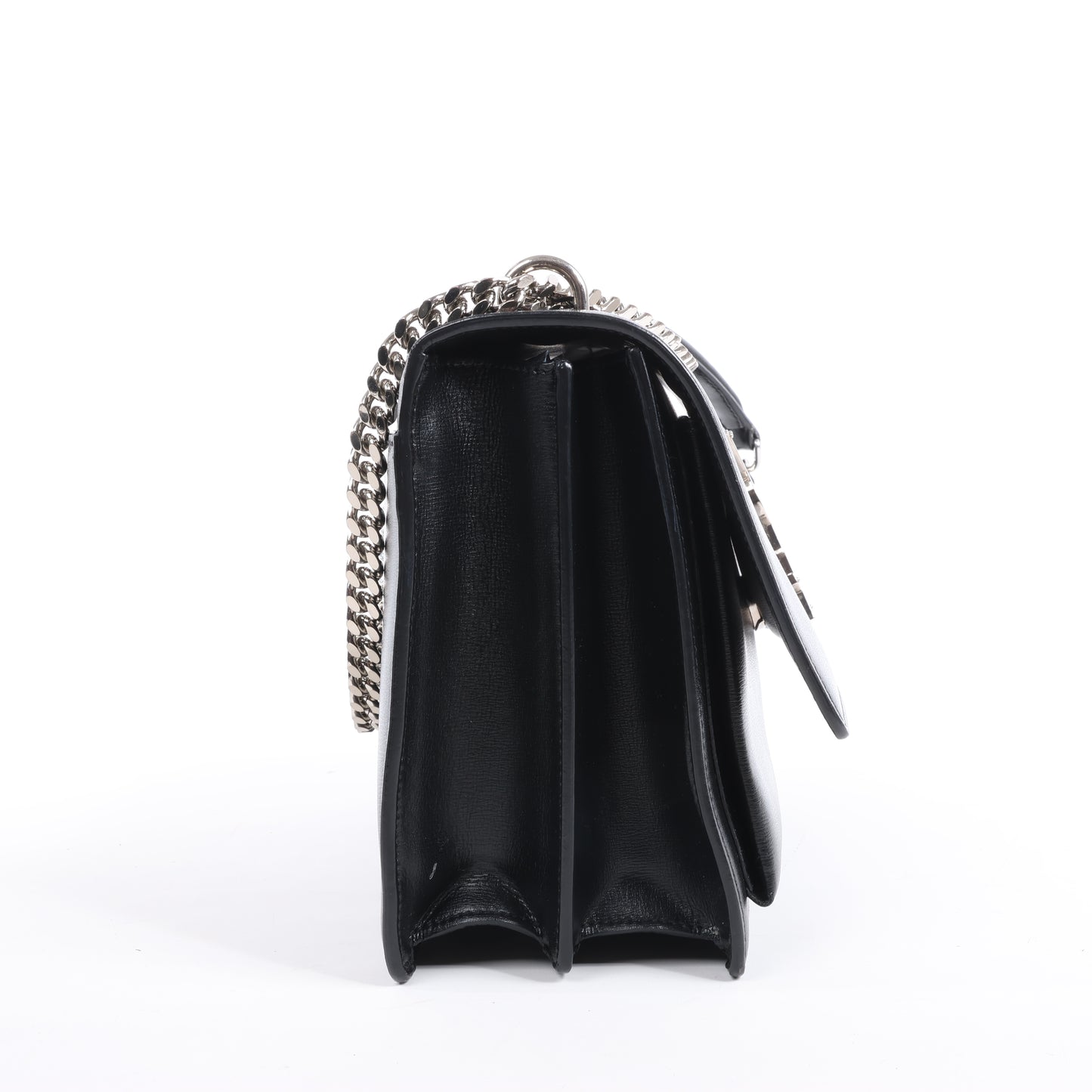 Saint Laurent Paris Medium Sunset Leather Chain Shoulder Bag in Black 498779