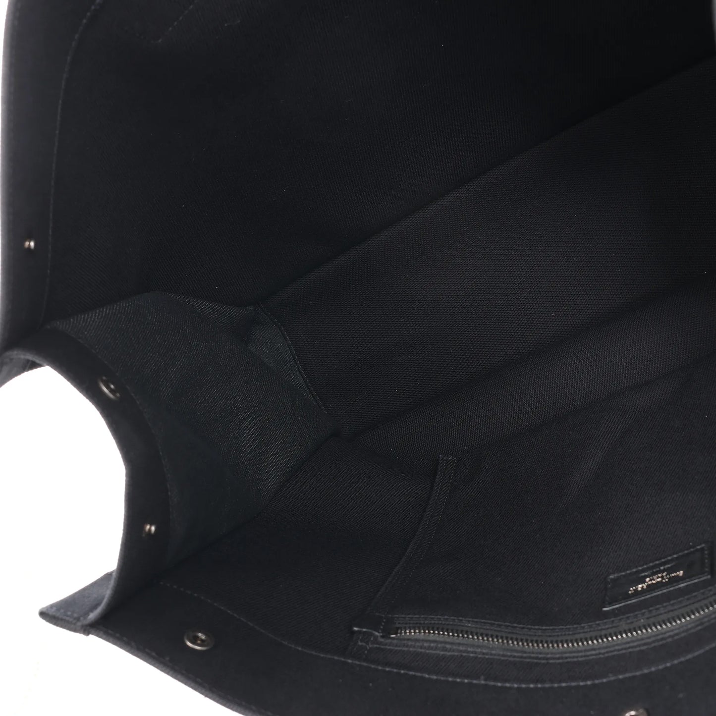 Grand sac cabas Saint Laurent Rive Gauche en toile imprimée et cuir noir 509415