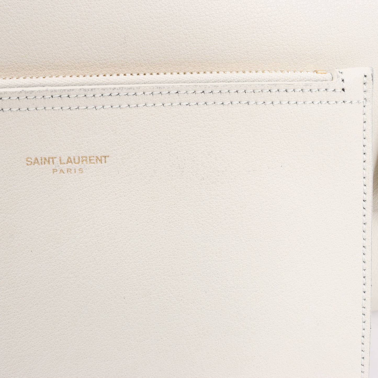 Saint Laurent Paris Sac Shopping Leather Shoulder bag in Ecru 394195