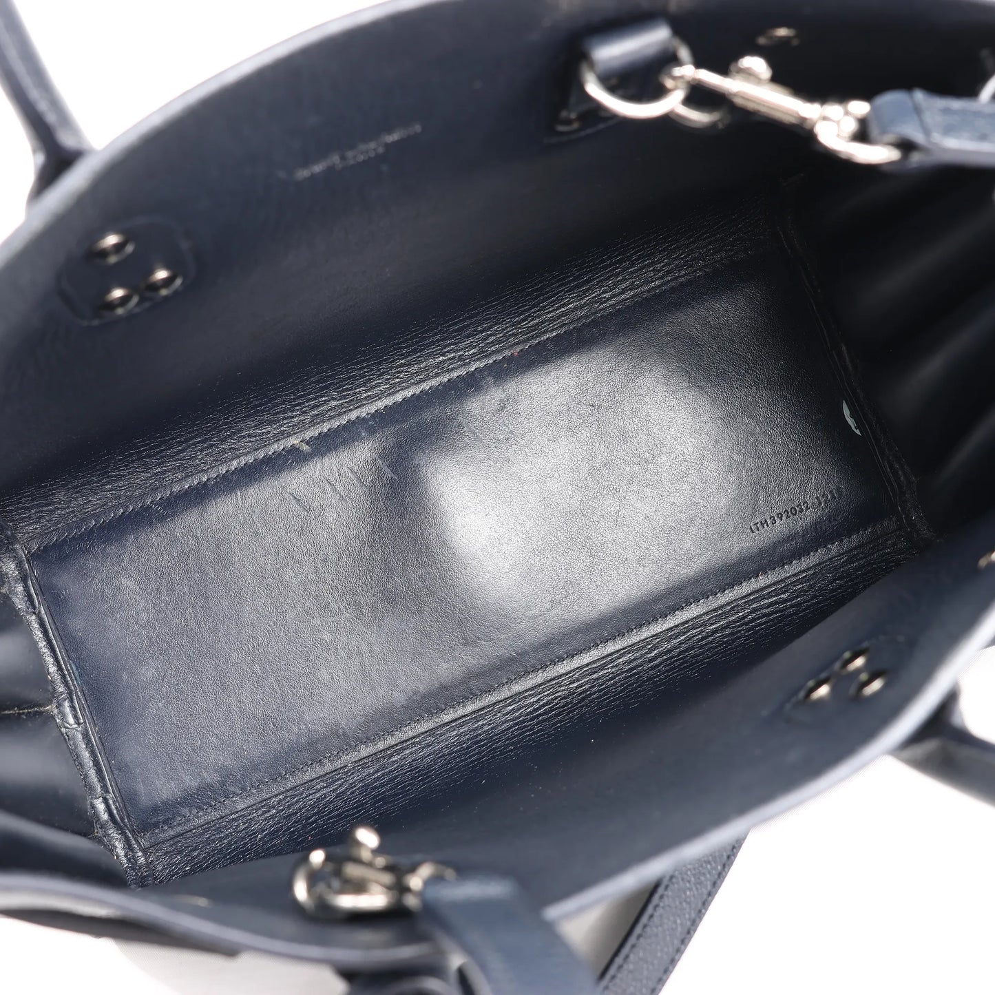 Saint Laurent Paris Sac de Jour Baby Leather 2Way Handbag in Navy Blue 392032