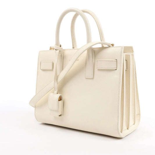 Saint Laurent Paris Sac de Jour Nano Leather 2Way Handbag Beige 340778