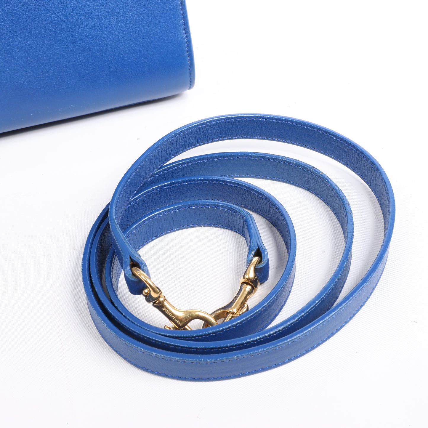 Saint Laurent Paris Sac de Jour Leather 2Way Handbag in Blue 340778