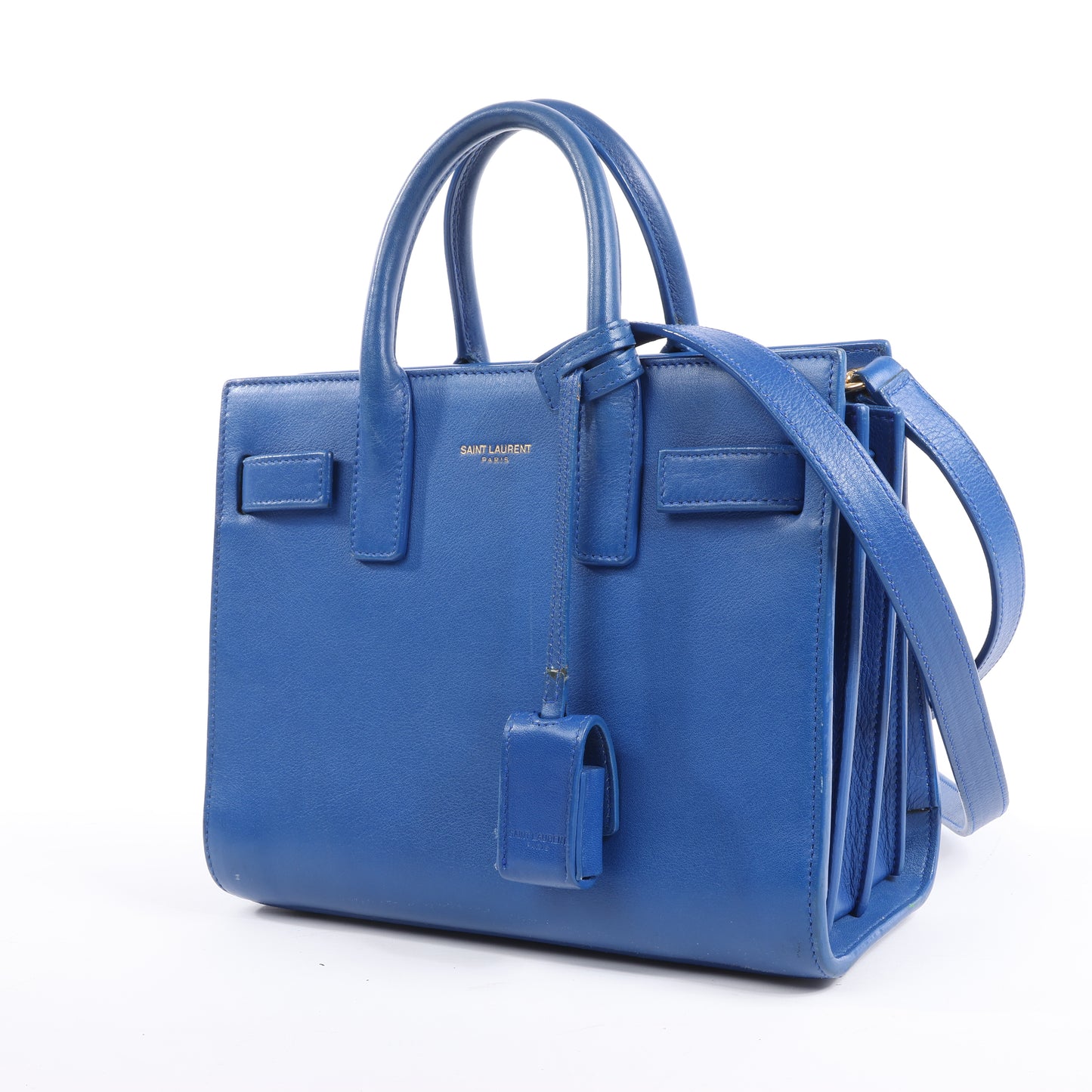 Saint Laurent Paris Sac de Jour Leather 2Way Handbag in Blue 340778