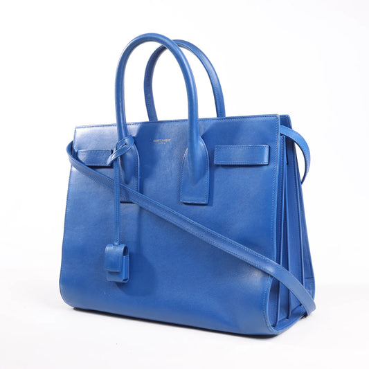 Saint Laurent Paris Sac de Jour Leather 2way Handbag in Blue 355153