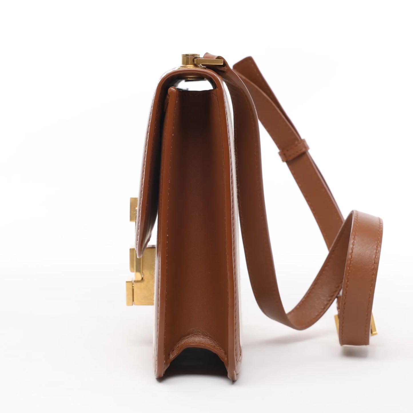 Saint Laurent Paris Carre Canvas x Leather Shoulder bag in Beige x Brown 647713