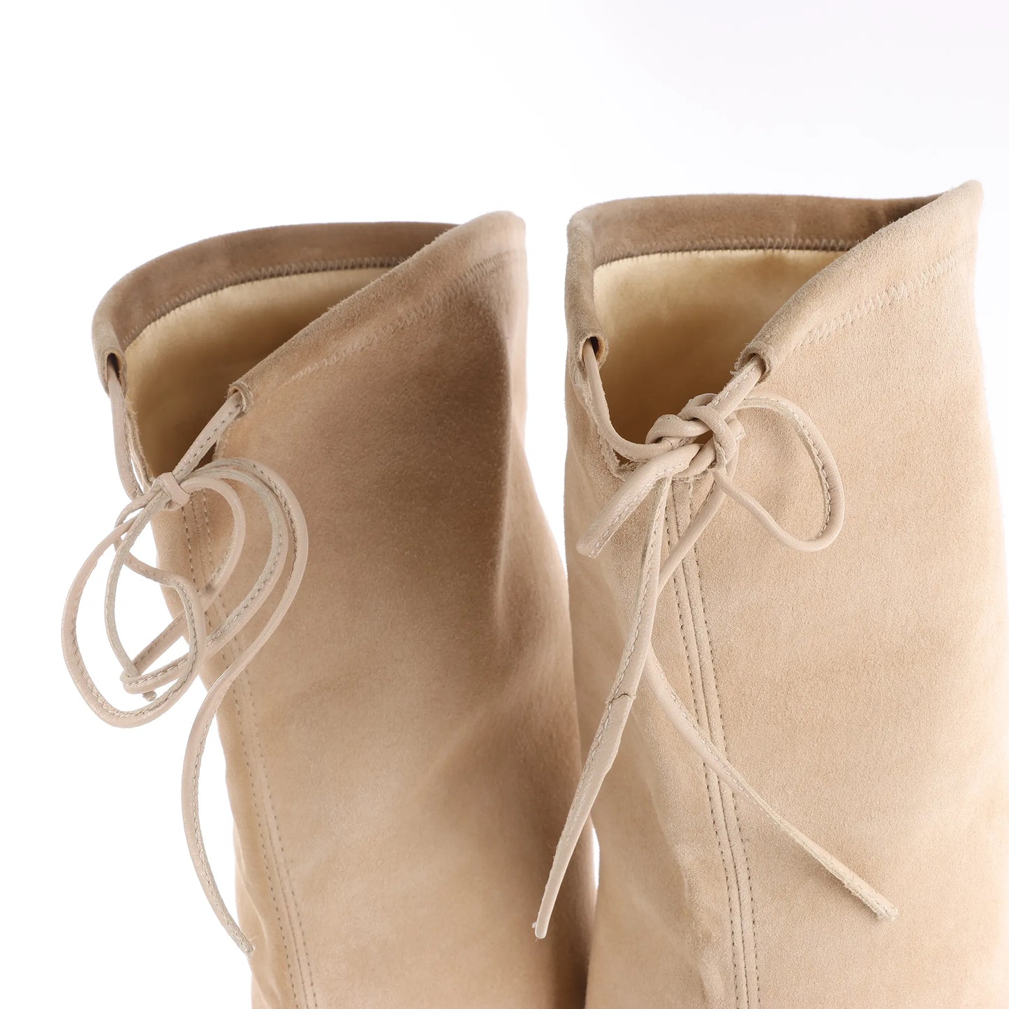 Stuart Weitzman Suede Lowland Over The Knee Boot in Beige, Size 39.5 EU