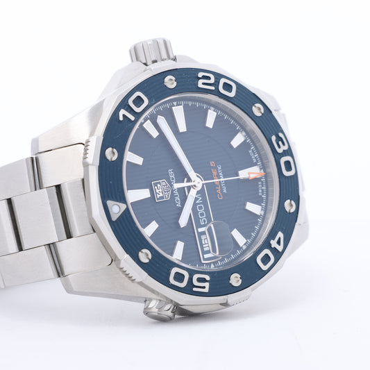 Montre TAG Heuer Aqua Racer Calibre 5 WAJ2112 RPN2528 SS AT à cadran bleu