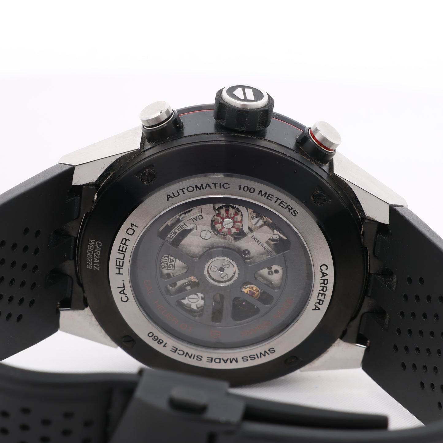 Carrera CALIBRE HEUER 01 CAR2A1Z.FT6044 WBD6279 SS SS & Rubber AT Skeleton dial Watch