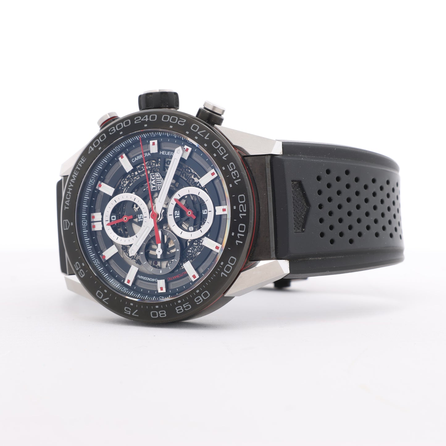 Carrera CALIBRE HEUER 01 CAR2A1Z.FT6044 WBD6279 SS SS & Rubber AT Skeleton dial Watch
