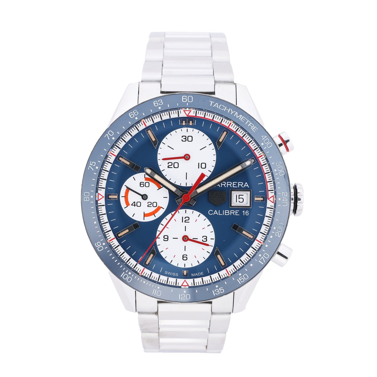 TAG Heuer Carrera CV201AR.BA0715 WAC2249 SS AT Blue-Face Watch