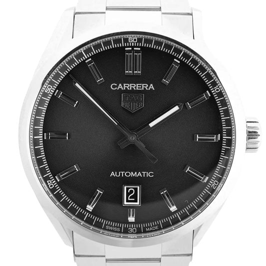 TAG Heuer Carrera Calibre 5 WBN2110 BEG0987 SS AT Watch with Black Dial