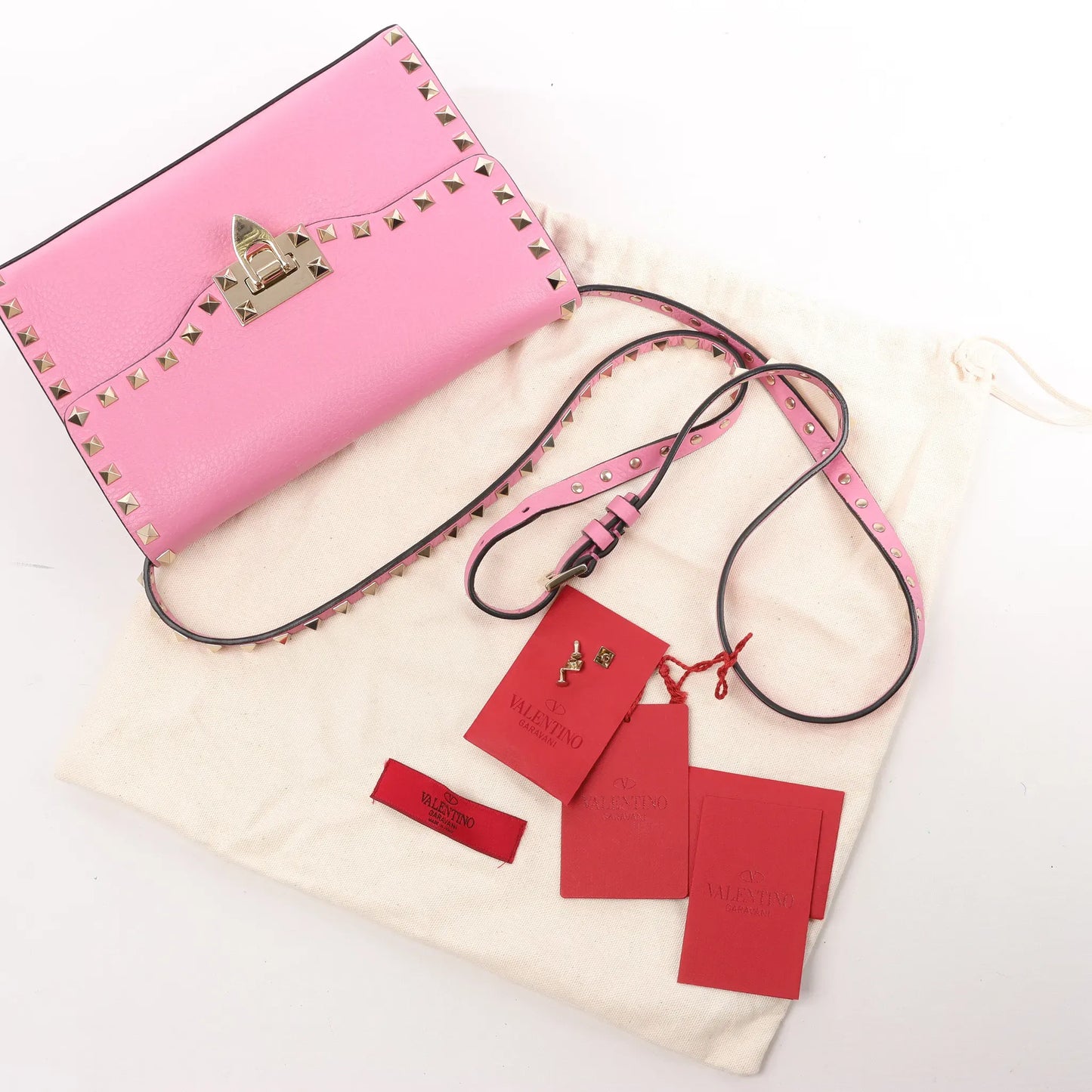 Sac à bandoulière en cuir Rockstud Valentino Garavani en rose