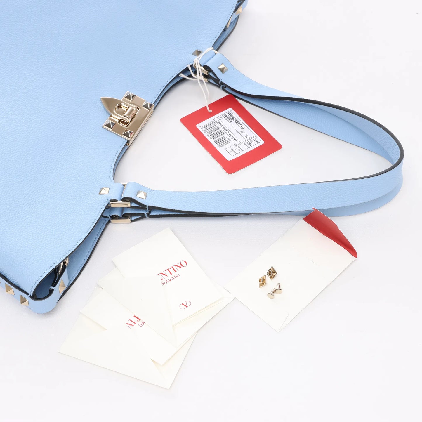 Valentino Garavani – Rockstud – Schultertasche aus Leder x Nieten in Blau