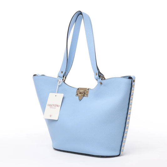 Valentino Garavani Rockstud Leather x Studs Shoulder Bag in Blue