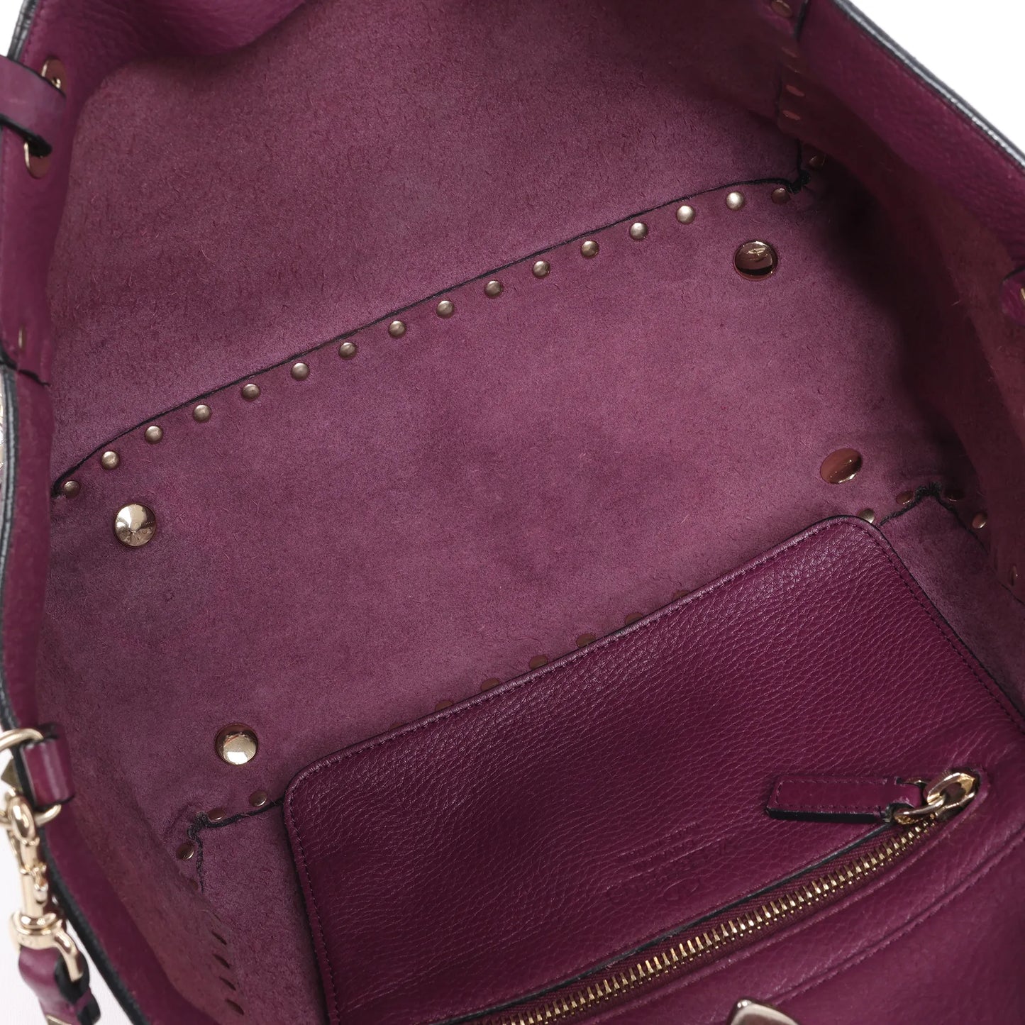 Valentino Garavani Rockstud Leather 2Way Handbag in Purple